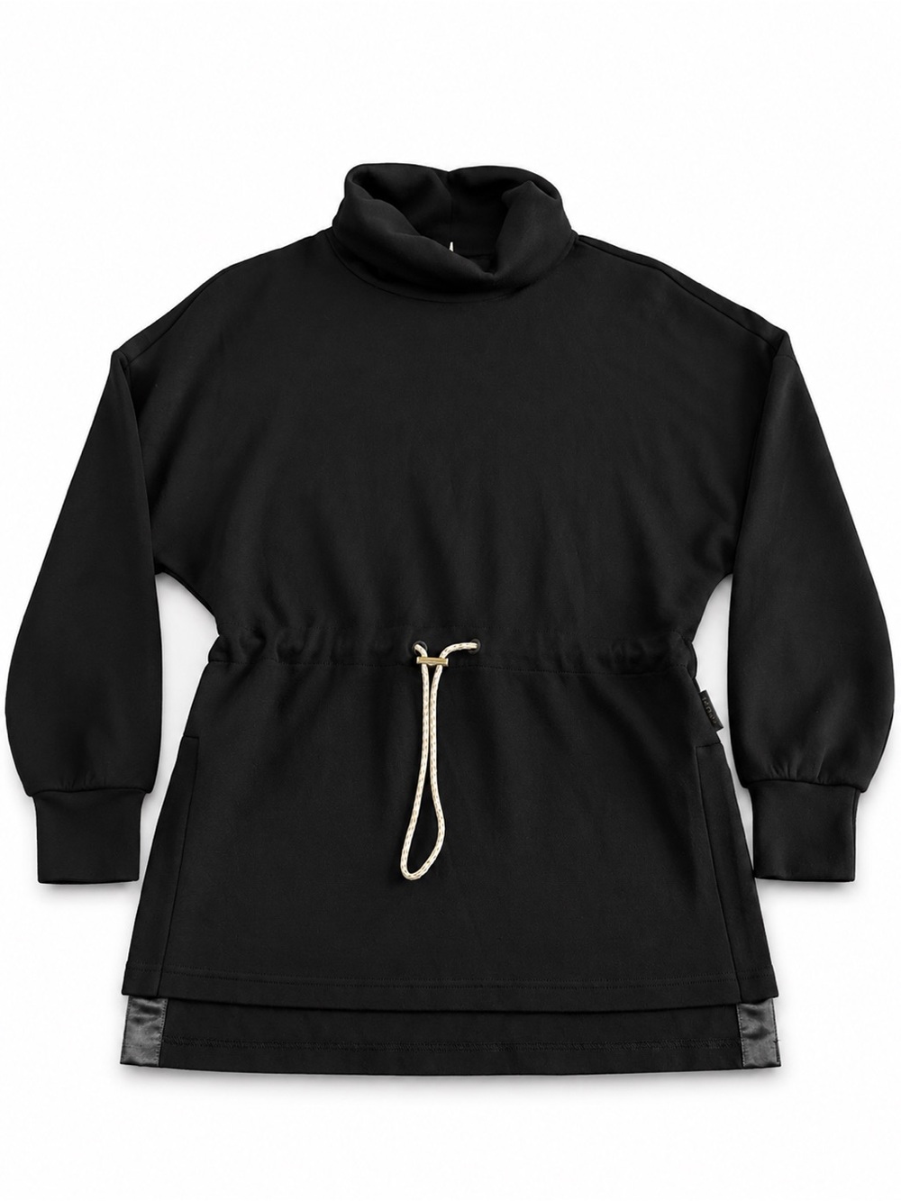 Varley Freya DoubleSoft Black Cinch Waist Funnel Neck Sweatshirt Size M